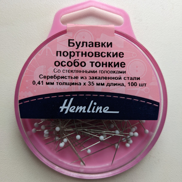 Булавки портновские особо тонкие, 100шт